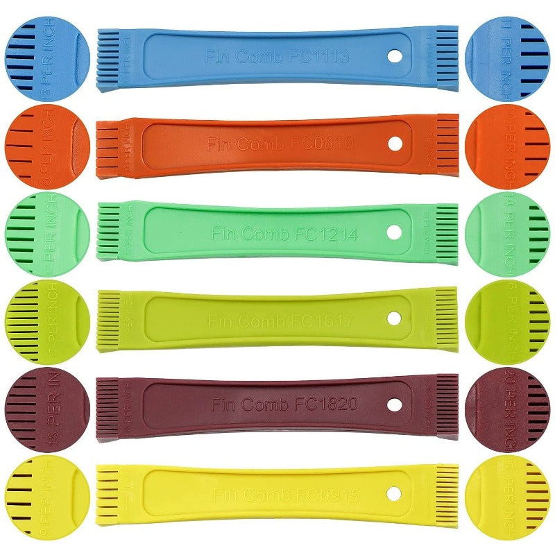 6-Color Plastic Fin Comb Set for Air Conditioner Coil Straightening