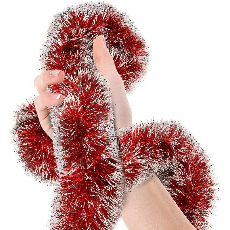 3-Pack 6.1m Christmas Tinsel Garland for Indoor Outdoor Decorations