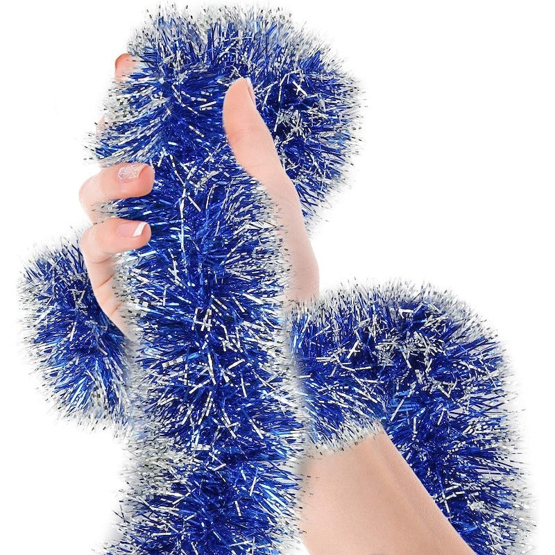 3-Pack 6.1m Christmas Tinsel Garland for Indoor Outdoor Decorations