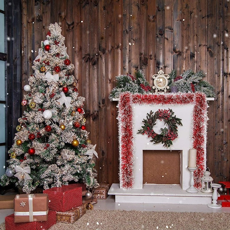 3-Pack 6.1m Christmas Tinsel Garland for Indoor Outdoor Decorations