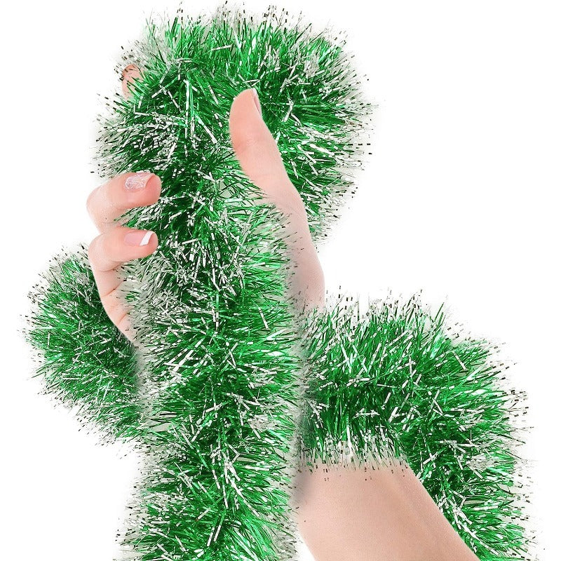 3-Pack 6.1m Christmas Tinsel Garland for Indoor Outdoor Decorations