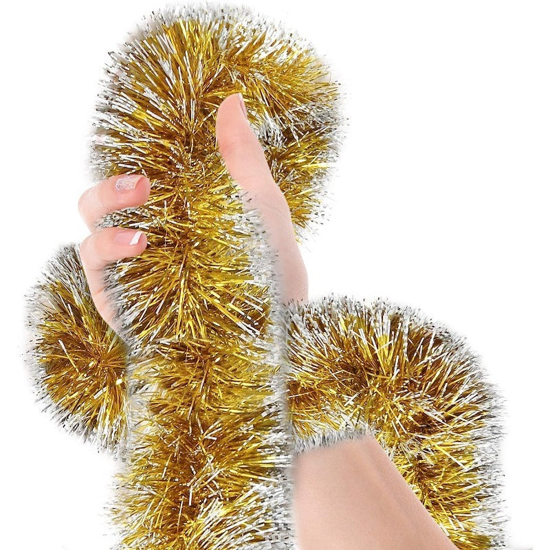 3-Pack 6.1m Christmas Tinsel Garland for Indoor Outdoor Decorations