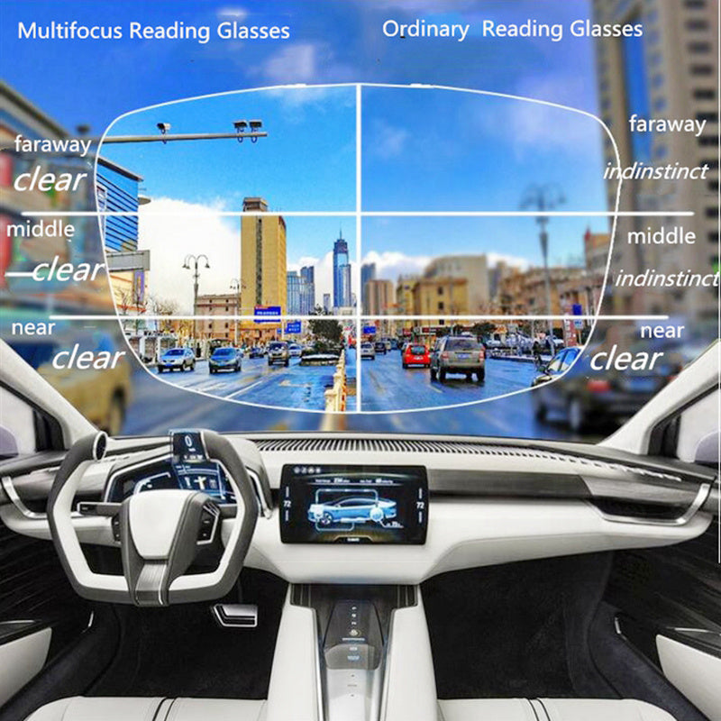 Erkaklar uchun fotochromik progressiv multifokal shisha TR90 uniseks kompyuter o'qish ko'zoynaklari