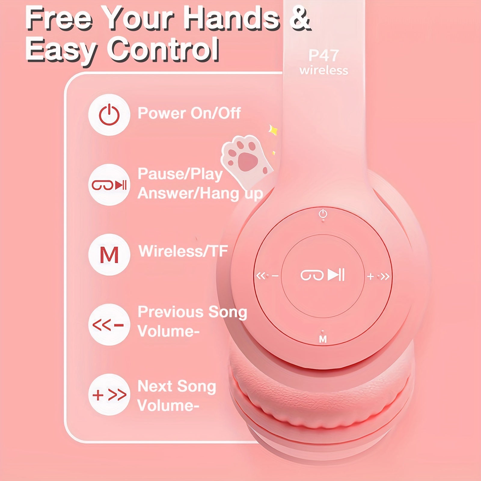 Auriculares inalámbricos over-ear para adultos y adolescentes con cancelación de ruido y 20 horas de reproducción