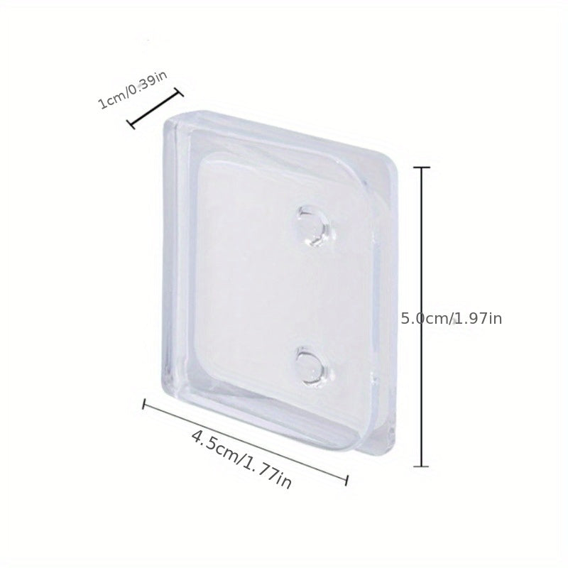 4 Transparent ABS Shower Curtain Clips for Bathroom and Kitchen Splash-Proof Windproof