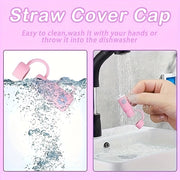 Silicone Tumbler Straw Cover Caps for 30oz 40oz Stanley Cups with Handle
