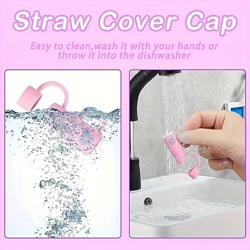 Silicone Tumbler Straw Cover Caps for 30oz 40oz Stanley Cups with Handle