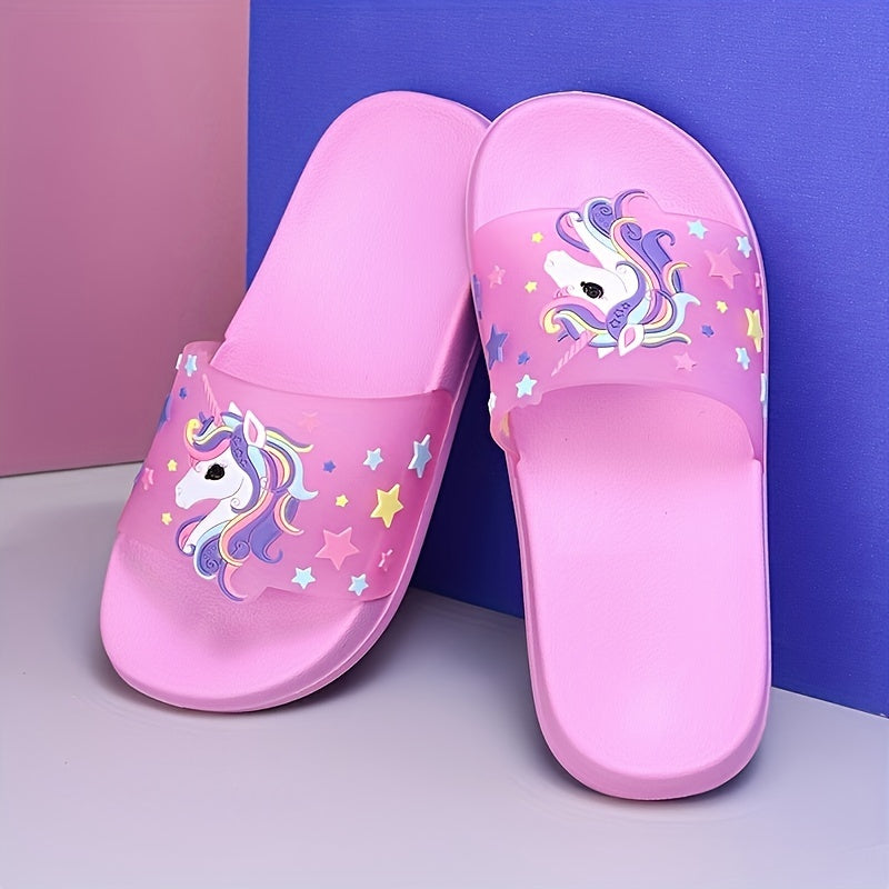 Girls Unicorn Slippers EVA Open Toe All-Season Casual Slide
