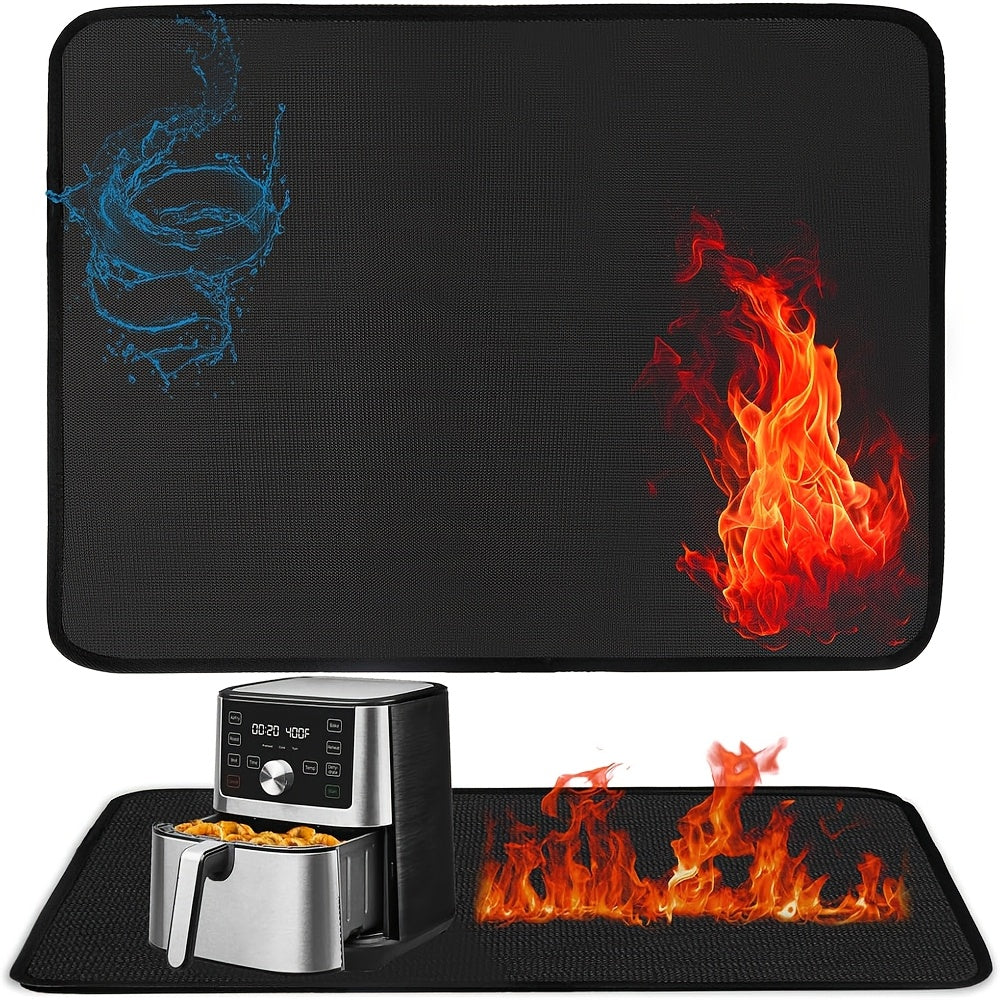 Heat-insulating silicone mat for kitchen appliances surfaces fire-resistant durable