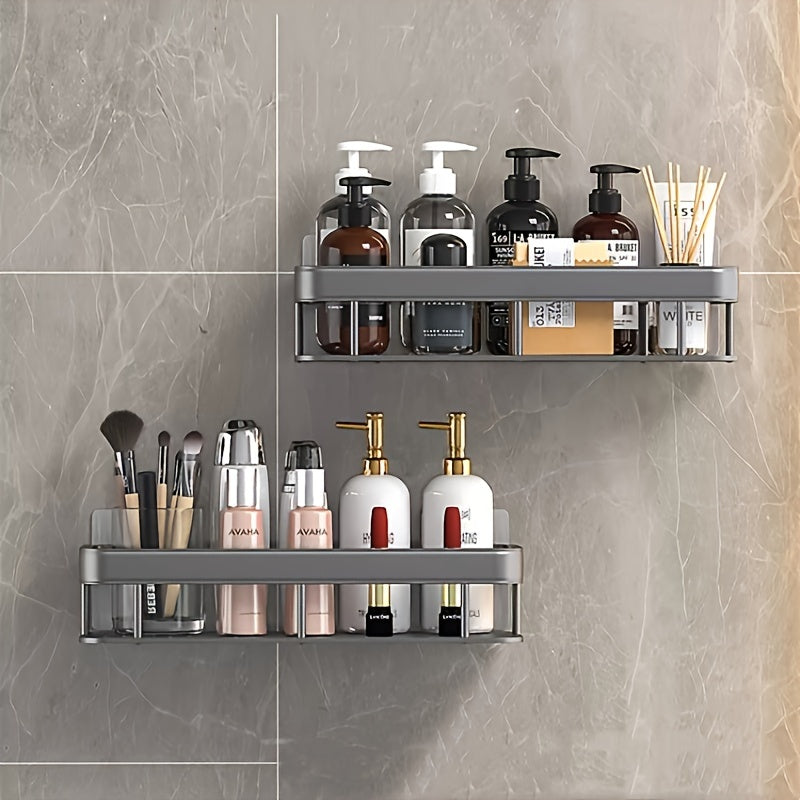 Rustproof Metal Shower Caddy Holds Two Bottles No Drilling Bathroom Organizer