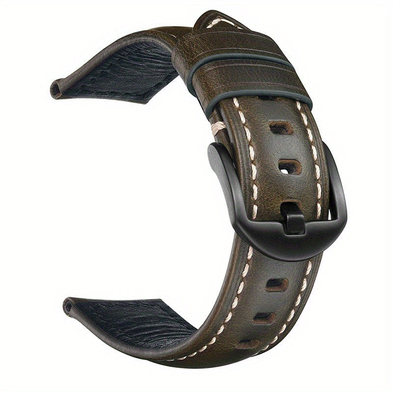 1 кусок ремешка для часов из натуральной кожи коровы, водонепроницаемый и подходит для FT12/Apple Watch/Samsung. Идеальный выбор подарка.