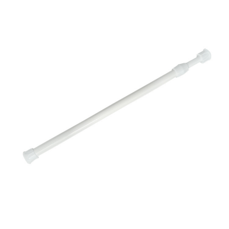 White Plastic No-Drill Tension Curtain Rod for Shower and Window