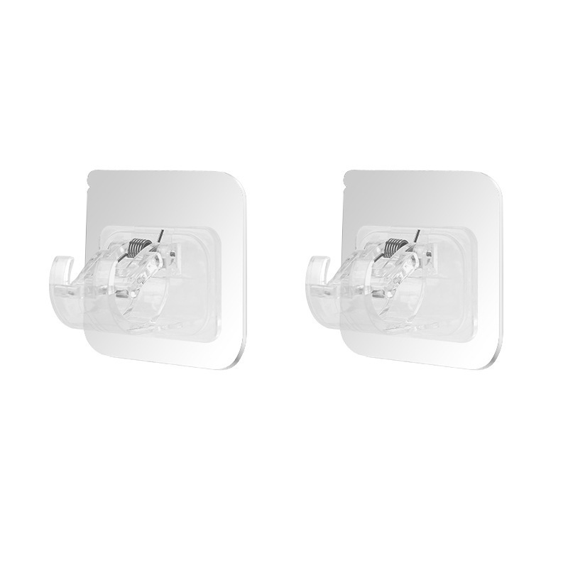 White Plastic No-Drill Tension Curtain Rod for Shower and Window