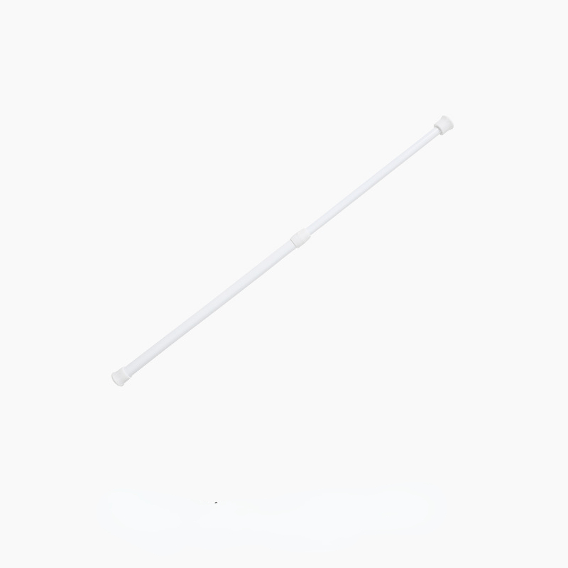 White Plastic No-Drill Tension Curtain Rod for Shower and Window