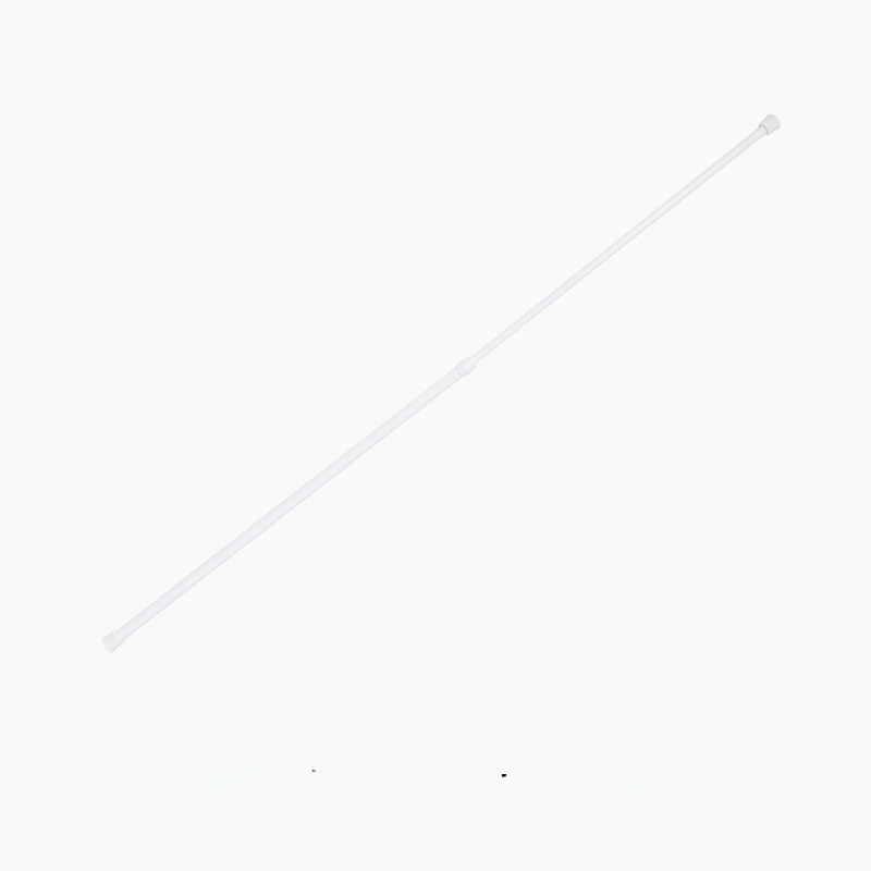 White Plastic No-Drill Tension Curtain Rod for Shower and Window