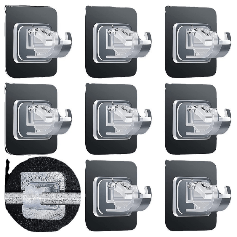 White Plastic No-Drill Tension Curtain Rod for Shower and Window