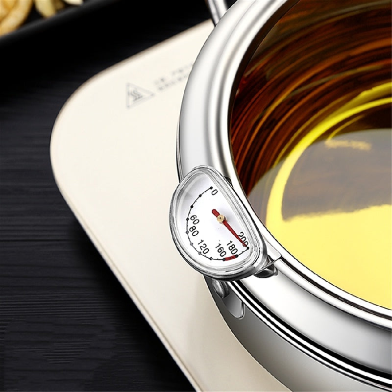 Mini Japanese Tempura Pot with Temperature Control and Oil-Saving Design Stainless Steel Deep Fryer