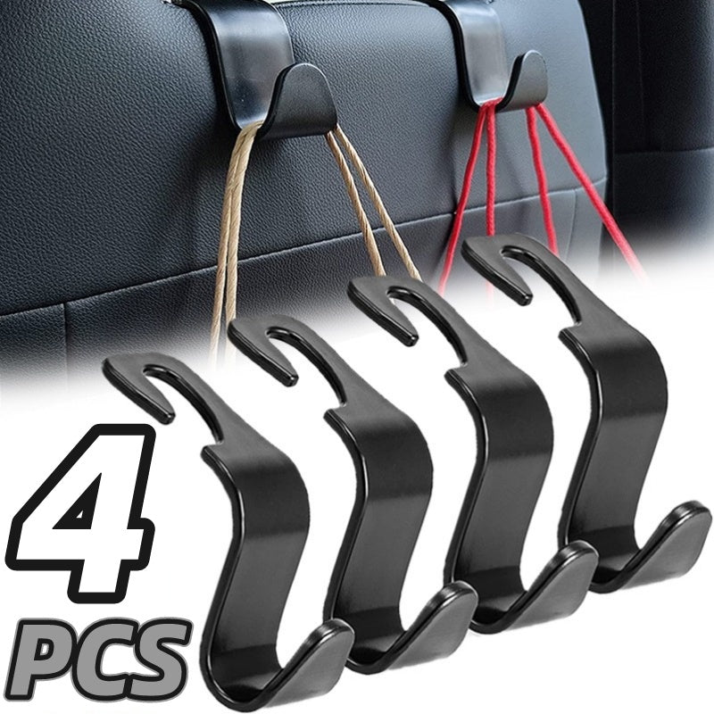 Universal Car Seat Headrest Hooks PVC Back Seat Organizer Holders (4 or 8 Pack)