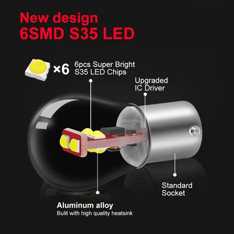 Car Indicator Lights 2 Pack 1156 1157 LED Brake Backup Bulbs Amazon