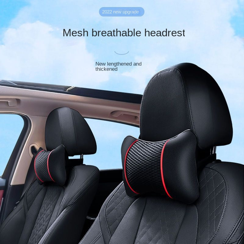 Universal Car Neck Pillow Faux Leather Microfiber Cushion Headrest Support