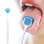 Plastic Tongue Scraper Brush with Silicone Head for Fresh Breath Dental Care