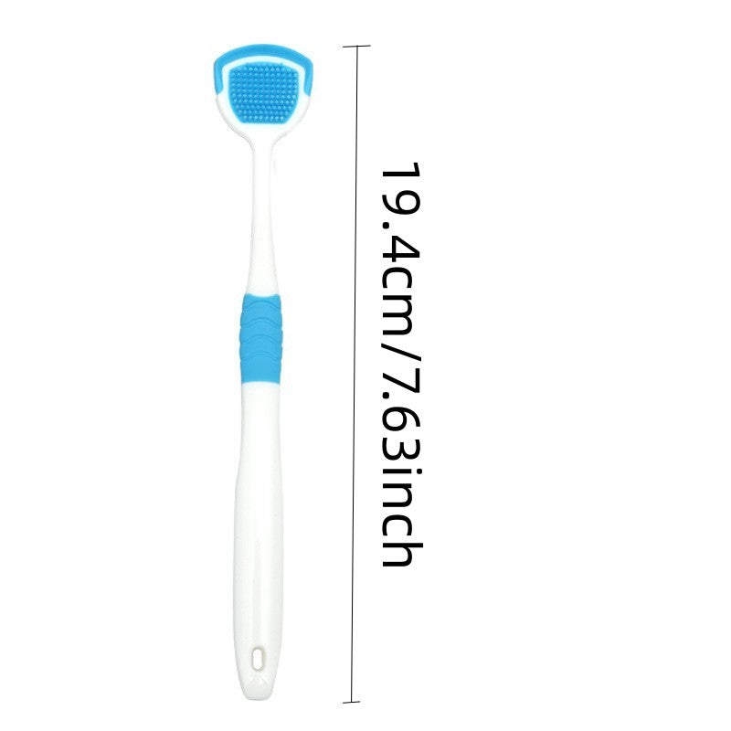 Plastic Tongue Scraper Brush with Silicone Head for Fresh Breath Dental Care