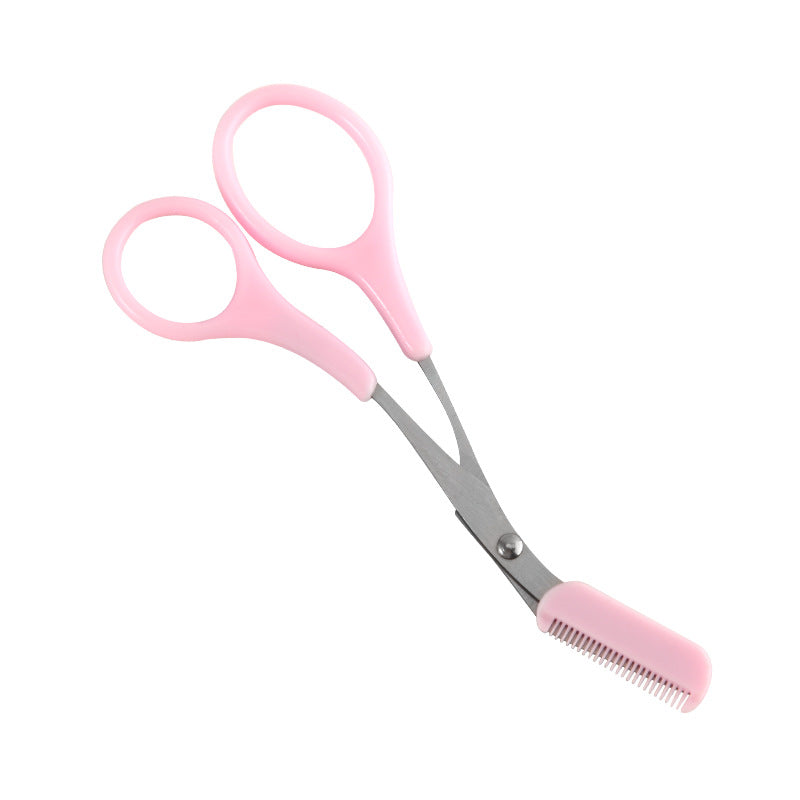 Tijeras de acero inoxidable para cejas de mujer con peine, herramienta para depilación