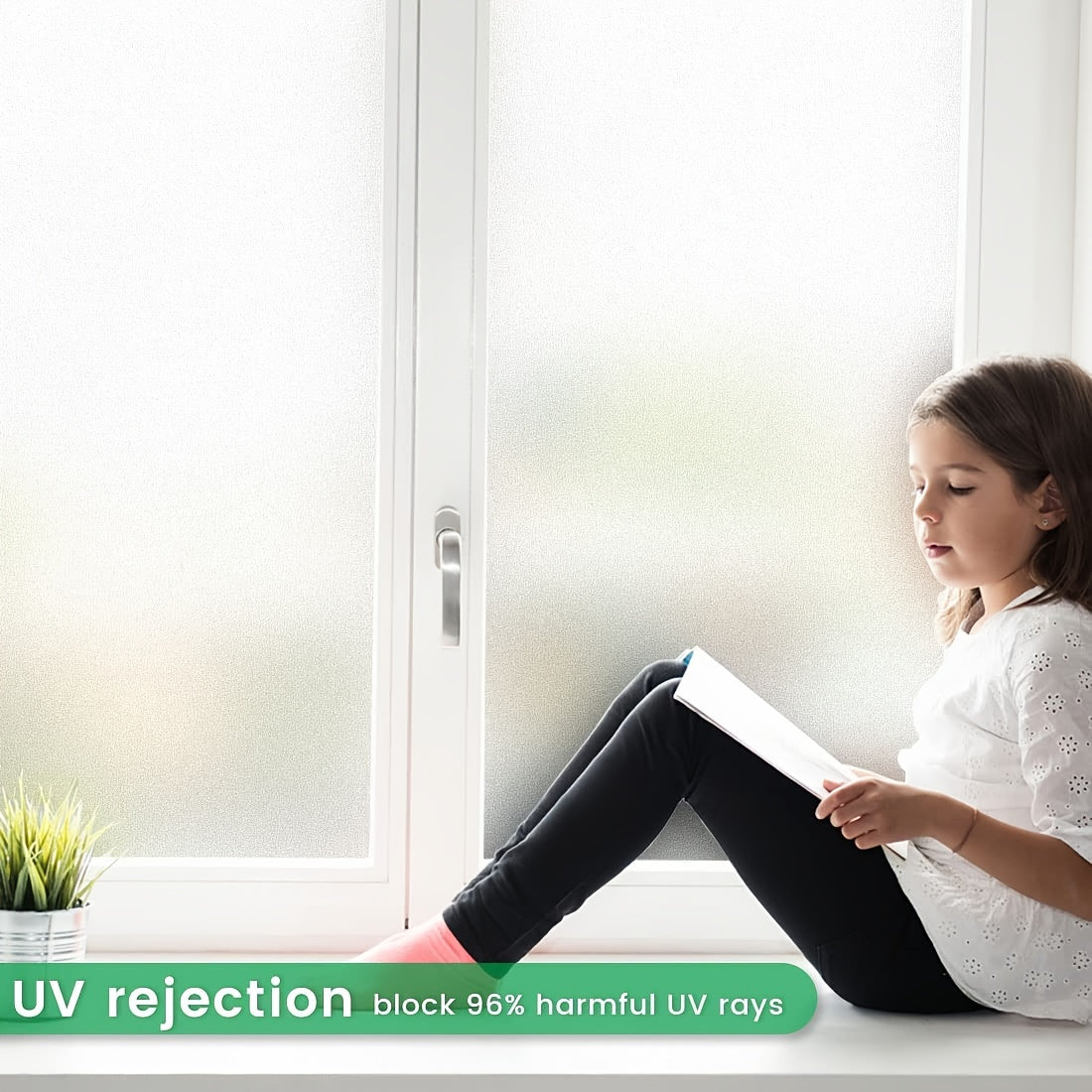 Matte Frosted Window Film Roll Self Adhesive Privacy Vinyl for Home Door Bedroom