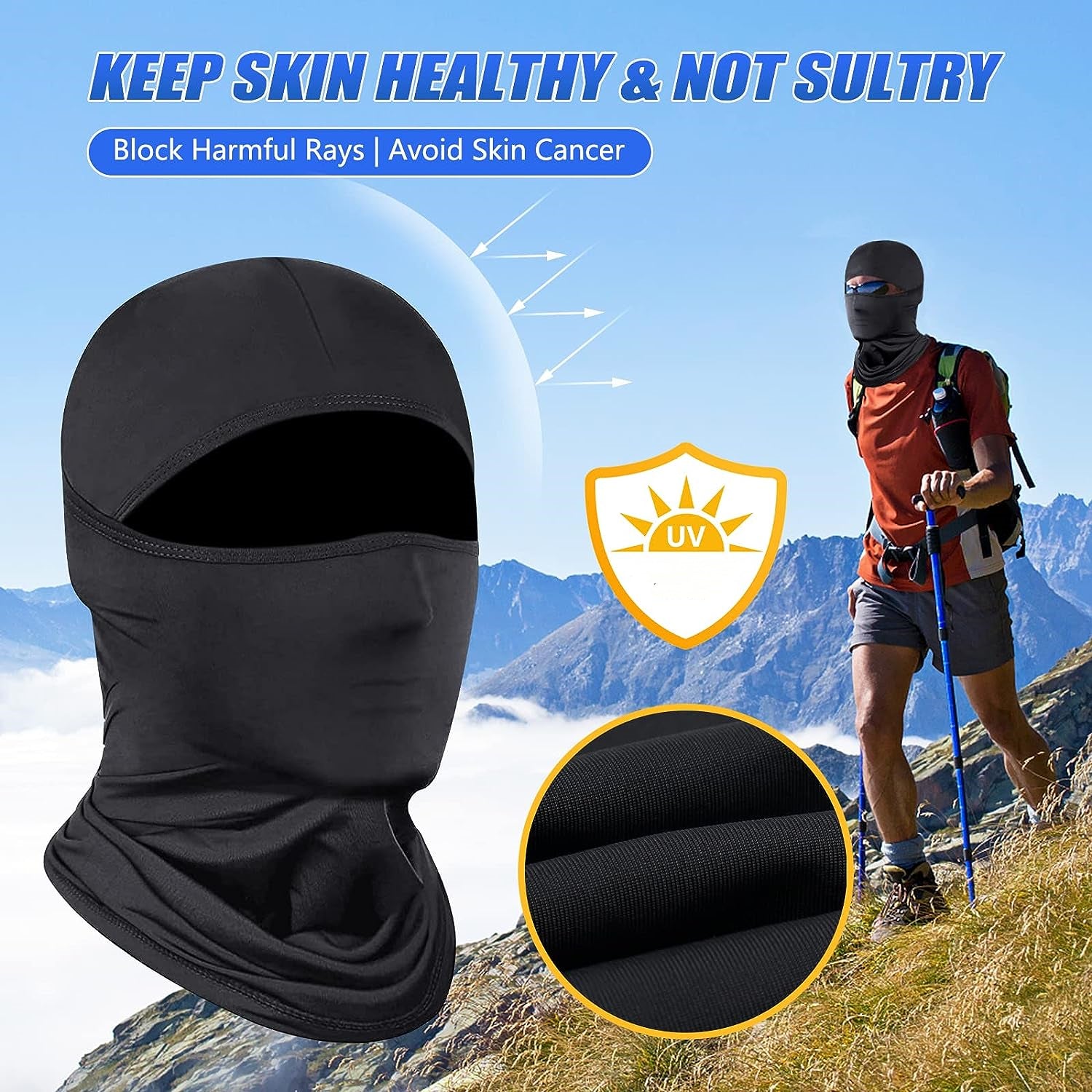 Máscara facial transpirable elástica unisex para verano para ciclismo, senderismo y deportes al aire libre