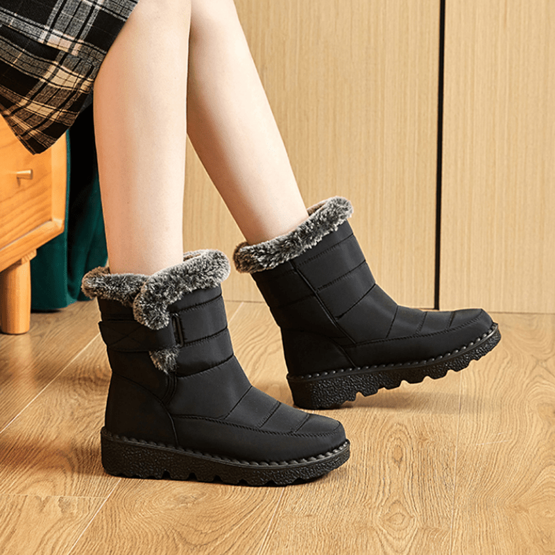 Women's Plush Winter Ankle Boots Fleece-Lined Non-Slip Snowy Shoes