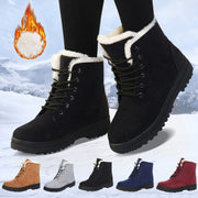 Women's Winter Snow Boots Casual Ankle Warm Platform Lace-Up