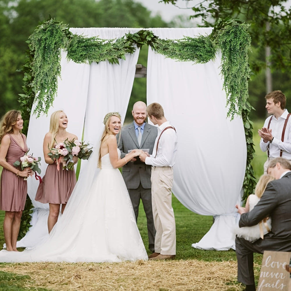 Artificial Boston Fern and Rattan Hanging Plant UV Resistant for Outdoor and Home Decor