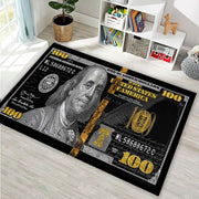 Alfombra de baño con billete realista de $100, antideslizante, impermeable y suave, en múltiples tamaños