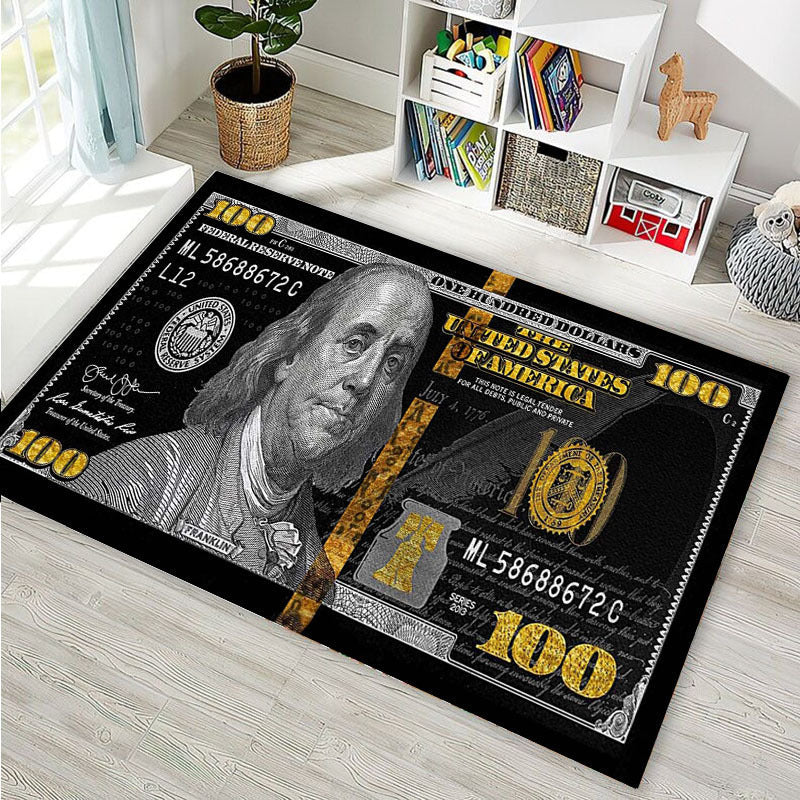 Alfombra de baño con billete realista de $100, antideslizante, impermeable y suave, en múltiples tamaños