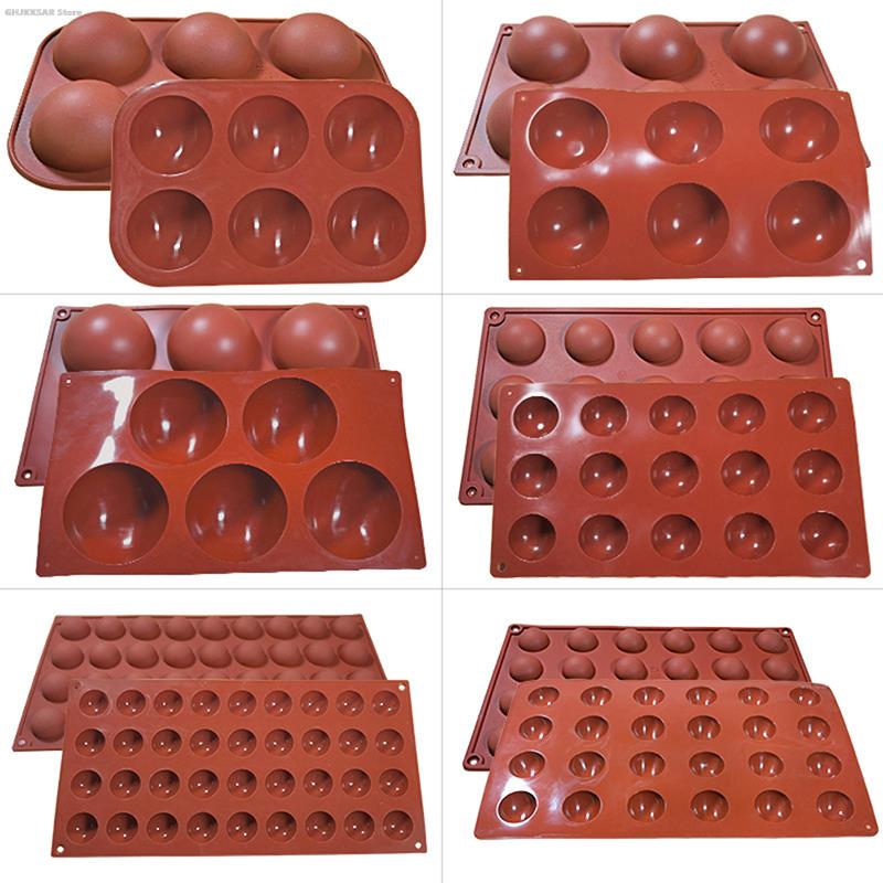 3D Silicone Hemisphere Chocolate Mold for Candy Pudding Baking Tools