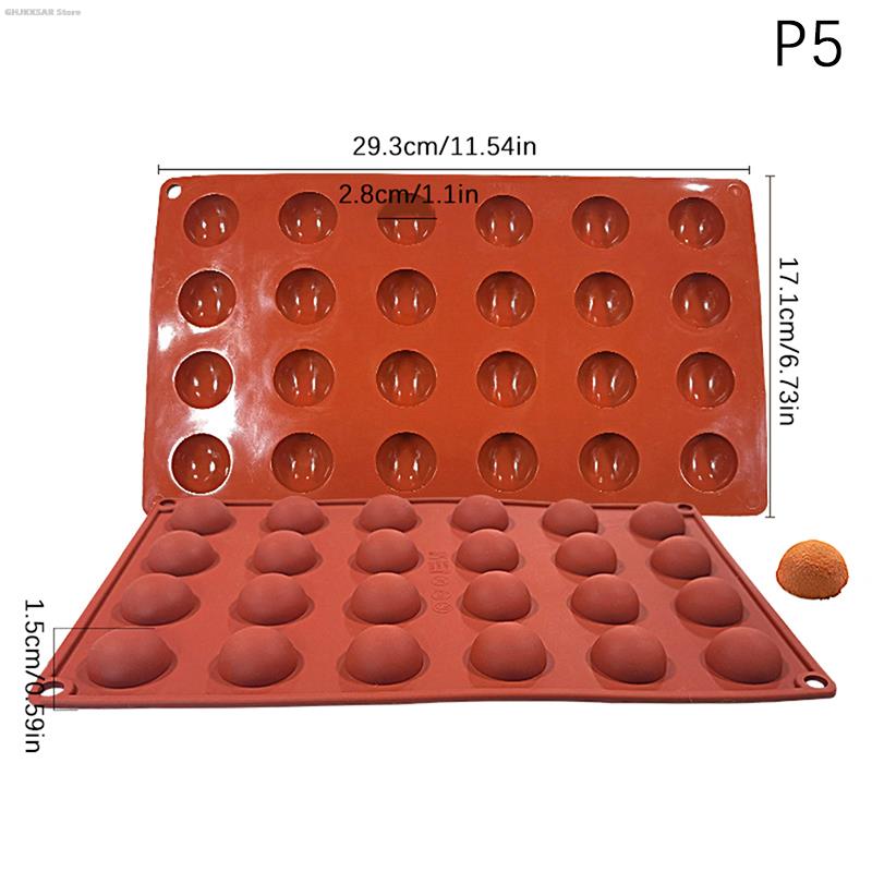 3D Silicone Hemisphere Chocolate Mold for Candy Pudding Baking Tools
