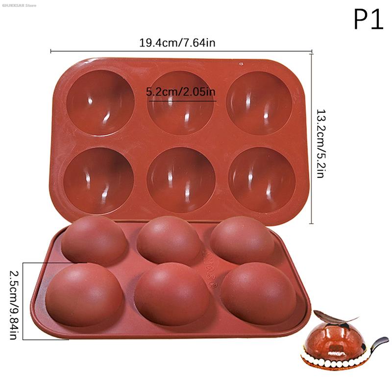3D Silicone Hemisphere Chocolate Mold for Candy Pudding Baking Tools