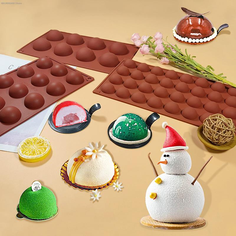 3D Silicone Hemisphere Chocolate Mold for Candy Pudding Baking Tools