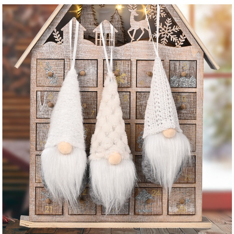 Christmas Tree Ornament Small Knitted Pendant for Fireplace and Tree 1 or 3 Pack