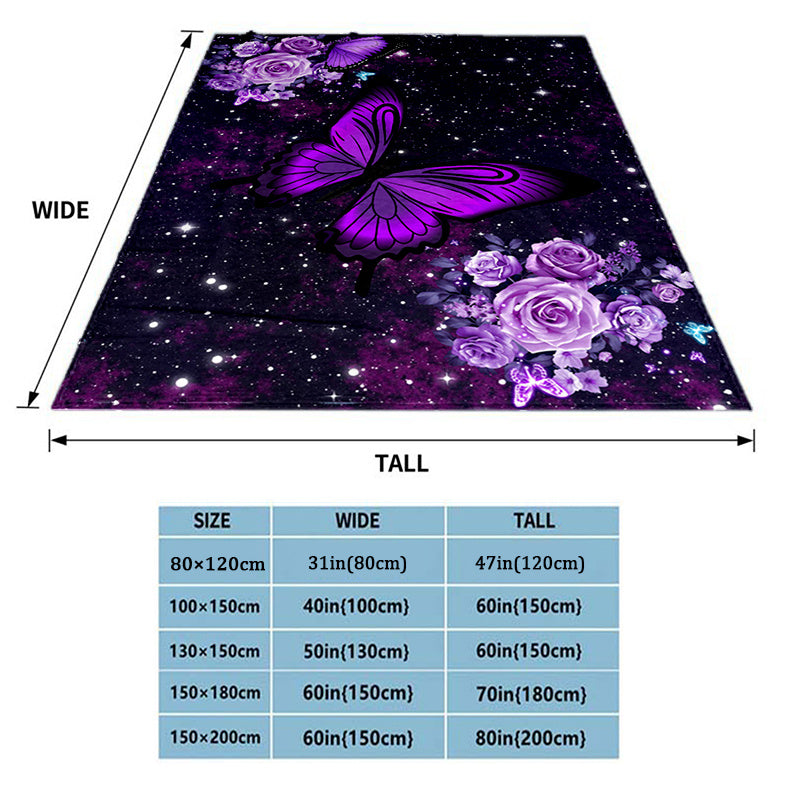 Girls Women Floral Print Flannel Blanket Cozy Soft Gift for Birthdays Holidays