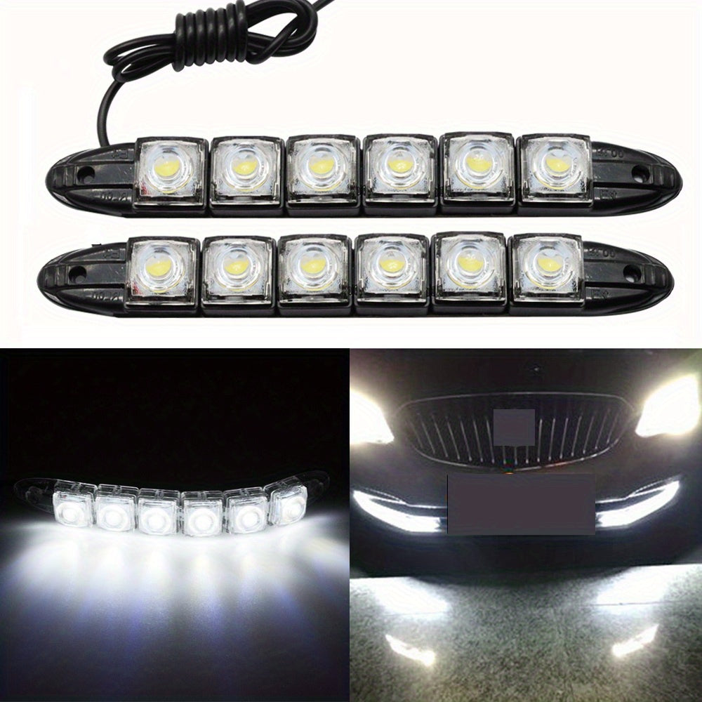 2 Pieces Car LED DRL Daytime Running Lights White Ice Blue Flexible 12V