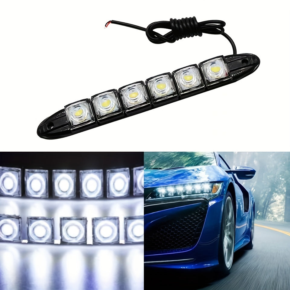 2 Pieces Car LED DRL Daytime Running Lights White Ice Blue Flexible 12V