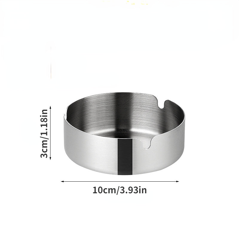 Stainless Steel Ashtray Portable Round Tabletop Cigarette Ash Tray for Smokers