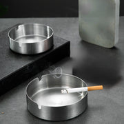 Stainless Steel Ashtray Portable Round Tabletop Cigarette Ash Tray for Smokers