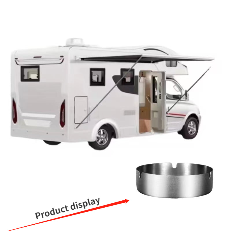 Stainless Steel Ashtray Portable Round Tabletop Cigarette Ash Tray for Smokers