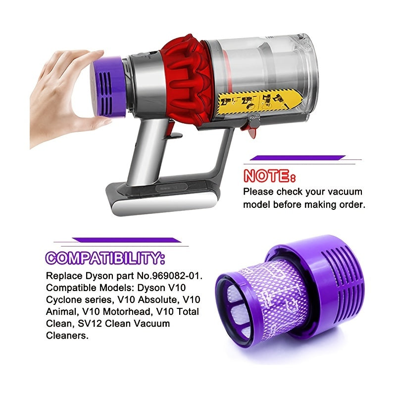 SOKUCI Dyson Cyclone seriyasi uchun V10 filtrni almashtirish, yuvilishi mumkin, qayta ishlatiladigan, yuqori samarali chang olib tashlash, plastik material, batareya talab qilinmaydi.