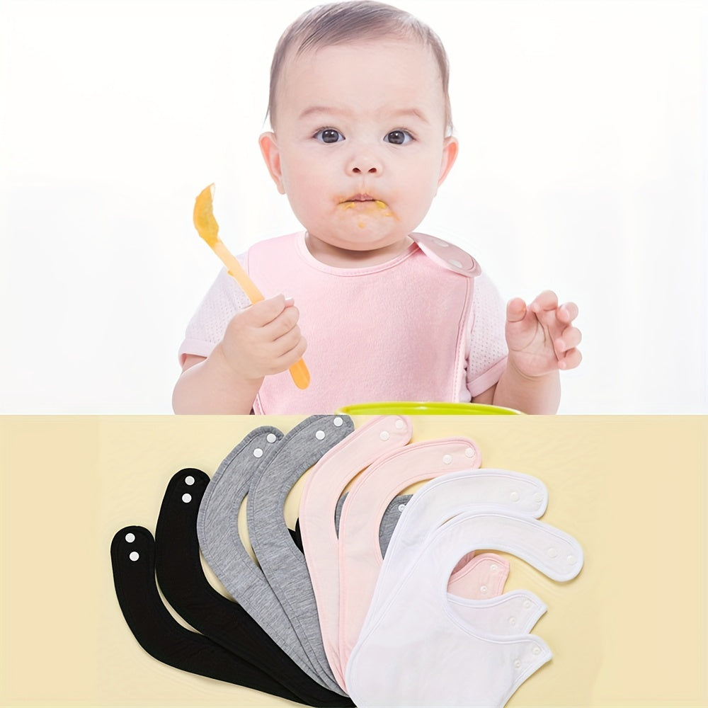 Baby Bibs Set of 8 Soft Absorbent Drooling Bibs with Snaps Adjustable Fit