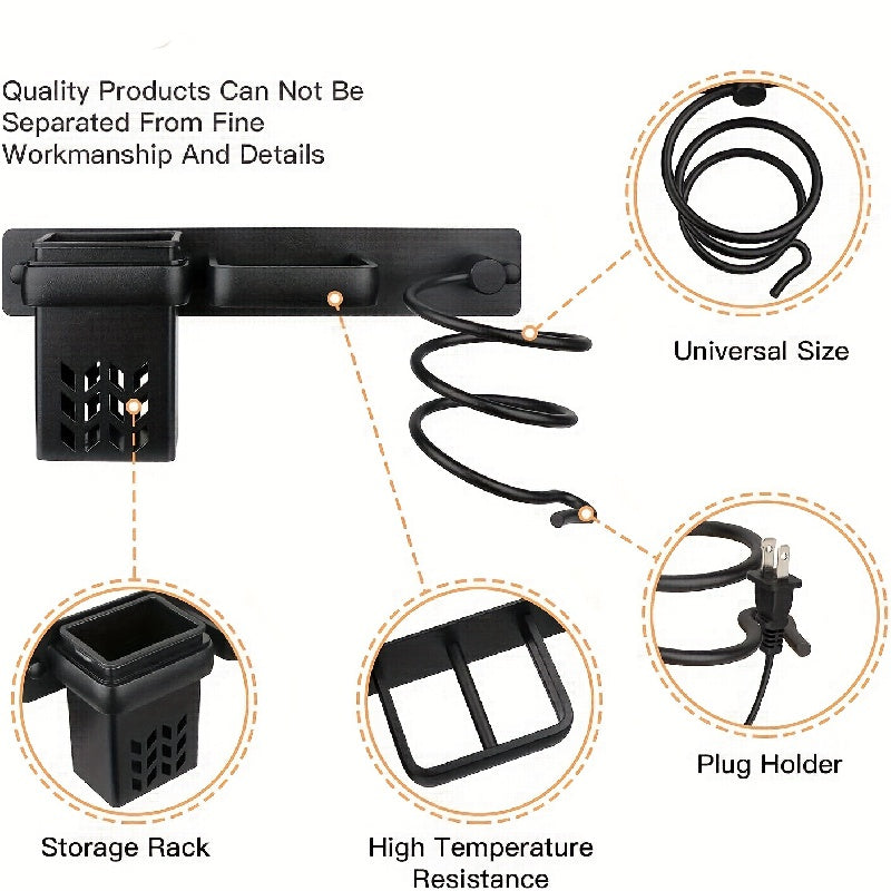 Bathroom Wall Hanging Storage Organizer for Hair Dryer and Straightener