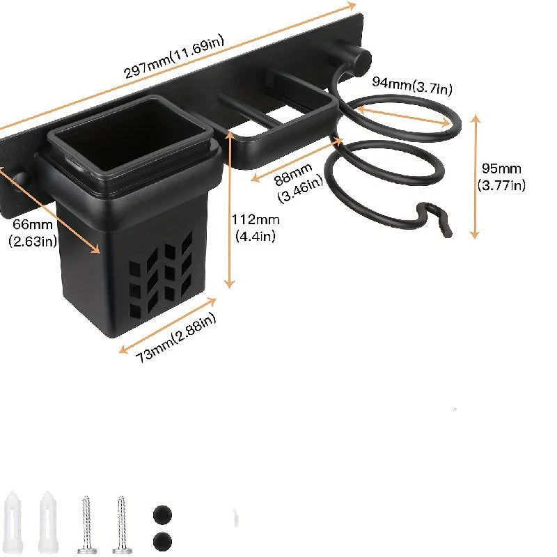 Bathroom Wall Hanging Storage Organizer for Hair Dryer and Straightener