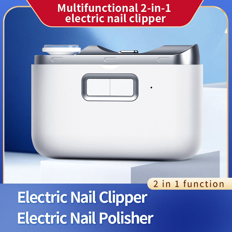 Electric Nail Clipper and Polisher 2-in-1 Rechargeable USB Manicure Tool